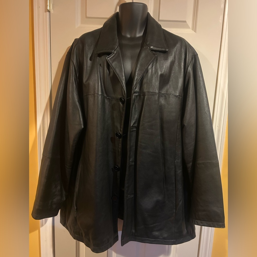 Wilsons Leather Black Trench Coat
